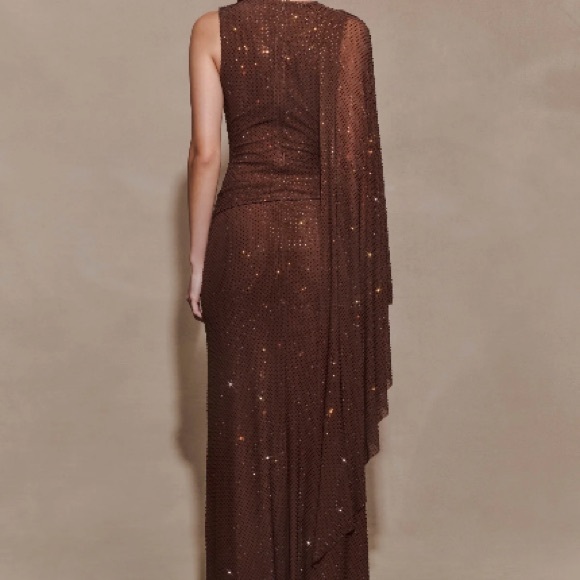 Elegant Brown Evening Gown (Meshki) - Picture 4 of 5